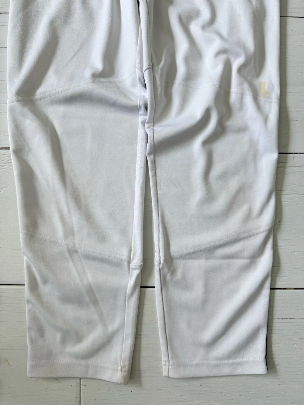 Nike Kids White Baseball Sweatpants with Black Swoosh Youth Medium Navy Stripe